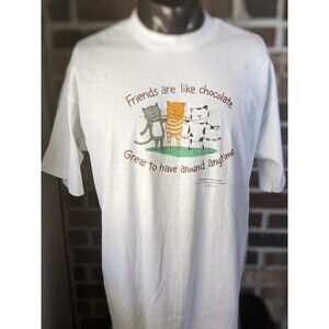 Vtg Single Stitch Shirt Hallmark Size XL Greetings "Friends Are Like Chocolate"